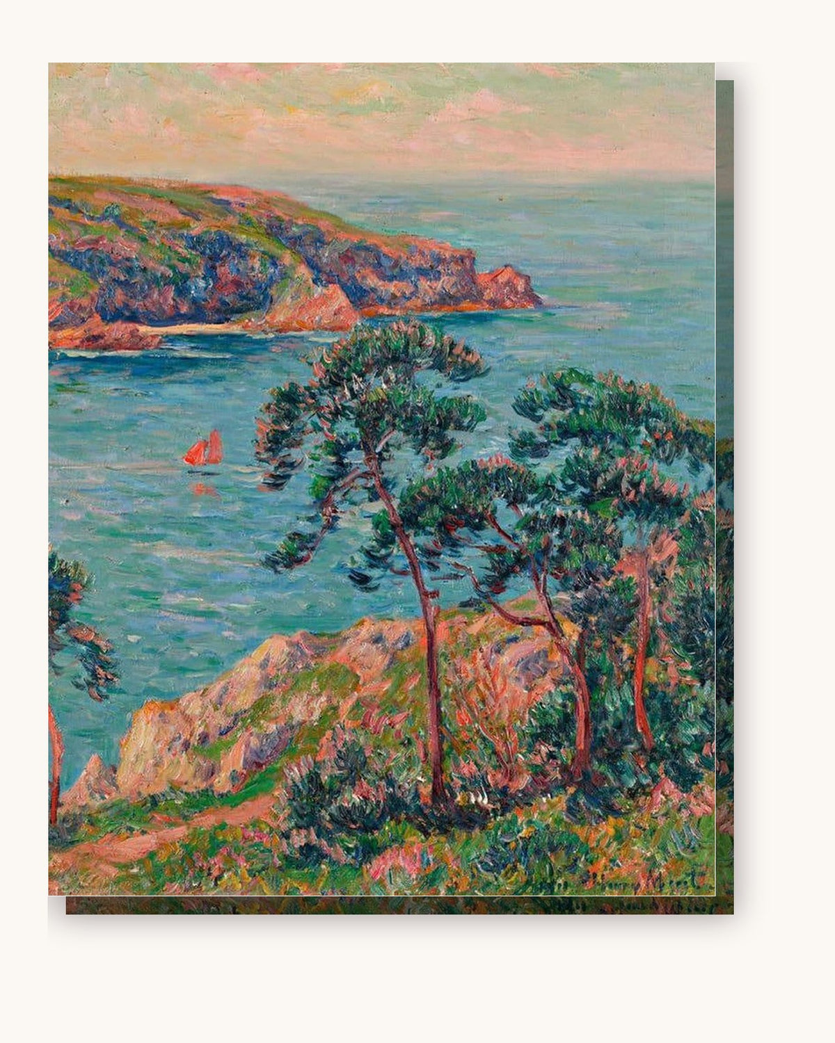 Mountain and Sea paint by numbers kit on stretched canvas