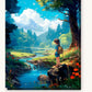 Mountain Bloom Observer paint by numbers kit on stretched canvas