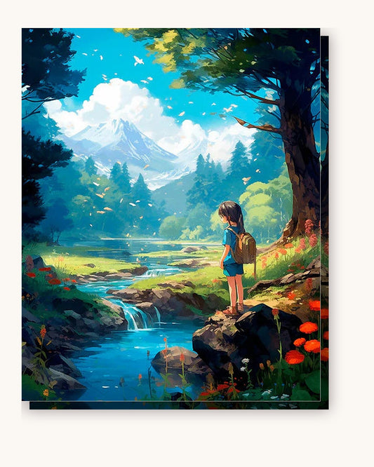 Mountain Bloom Observer paint by numbers kit on stretched canvas