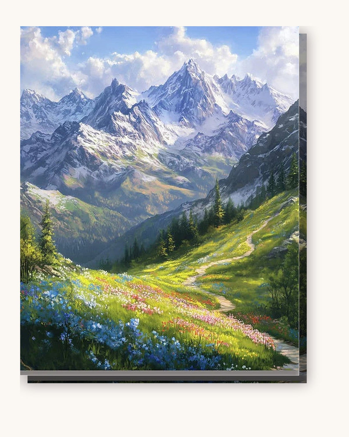 Alpine Journey paint by numbers kit on stretched canvas