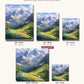 Alpine Journey canvas sizes from 12 x 12 to 23.5 x 23.5 inches