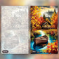 Misty Autumnal Peace paint by numbers kit, before and after