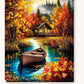 Misty Autumnal Peace paint by numbers kit on stretched canvas