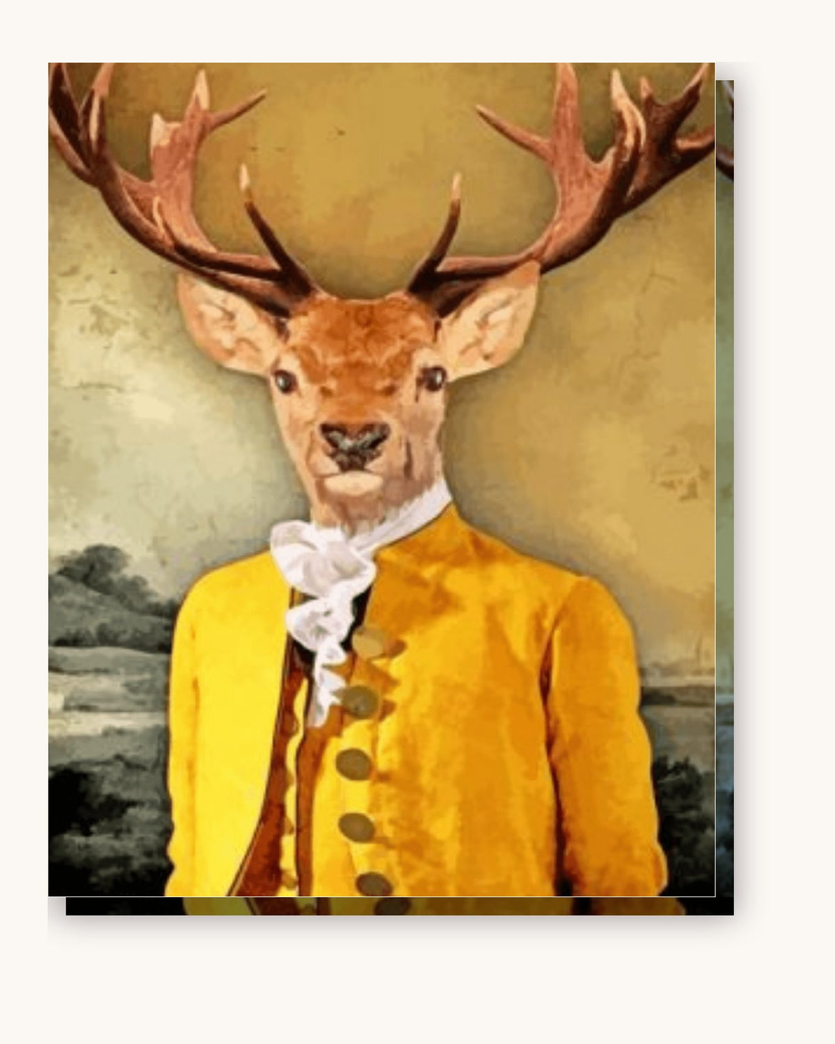 Artistic Mr Deer paint by numbers kit on stretched canvas