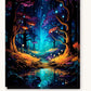Mystical Forest Glow paint by numbers kit on stretched canvas