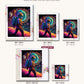 Neon Galaxy canvas sizes from 12 x 12 to 23.5 x 23.5 inches