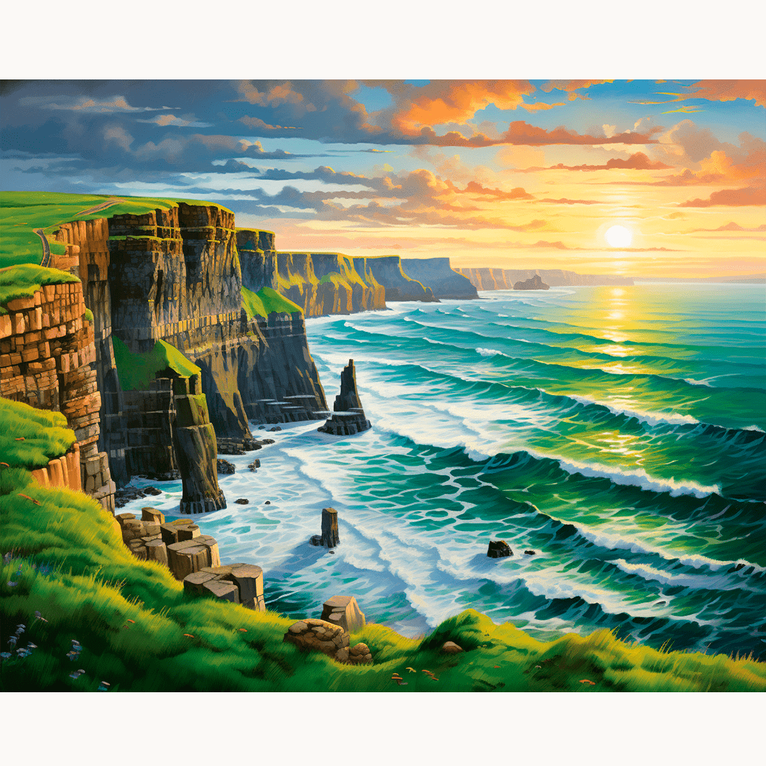 Cliffside Glow Painting by Numbers Premium Kit