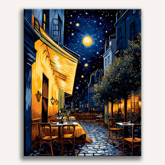 Nocturne Bistro Lights - Paint by Numbers