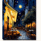 Nocturne Bistro Lights paint by numbers kit on stretched canvas
