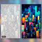 Urban Nocturne paint by numbers kit, before and after