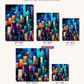 Urban Nocturne canvas sizes from 12 x 12 to 23.5 x 23.5 inches