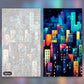 City of Night Glow paint by numbers kit, before and after