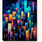 City of Night Glow paint by numbers kit on stretched canvas