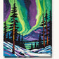 Northern Lights over the Pines paint by numbers kit on stretched canvas