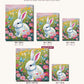 Nursery Bunny in a Flower Meadow canvas sizes from 12 x 12 to 23.5 x 23.5 inches