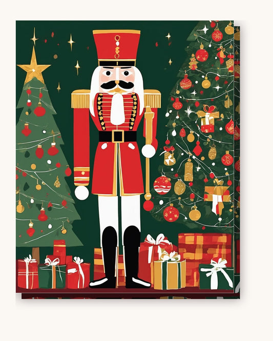 Nutcracker by the Christmas Tree paint by numbers kit on stretched canvas