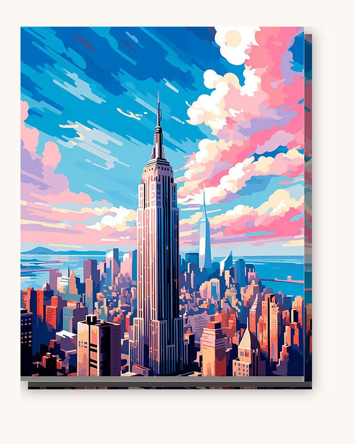 Urban Colors of NYC paint by numbers kit on stretched canvas