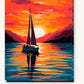 Ocean Glow paint by numbers kit on stretched canvas