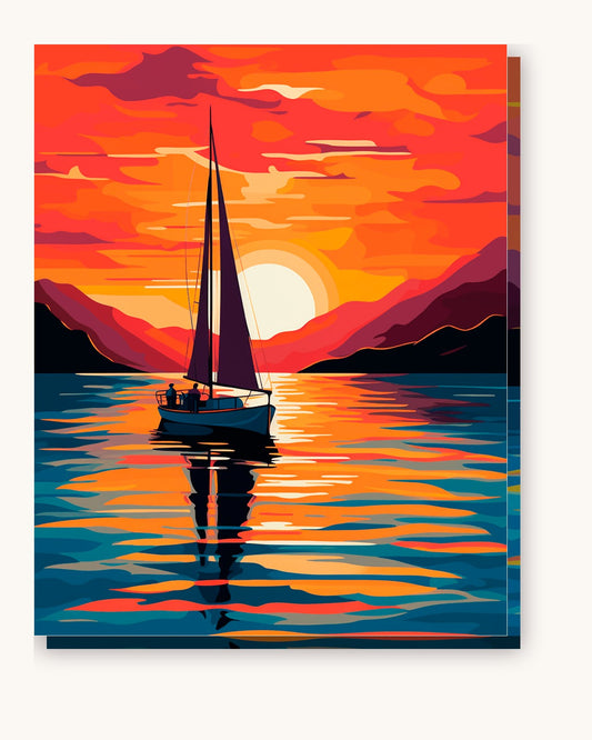 Ocean Glow paint by numbers kit on stretched canvas