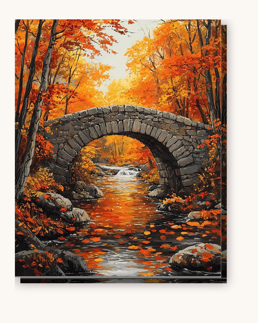 Heritage Crossing paint by numbers kit on stretched canvas