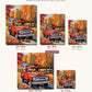 Old Truck with Pumpkins canvas sizes from 12 x 12 to 23.5 x 23.5 inches