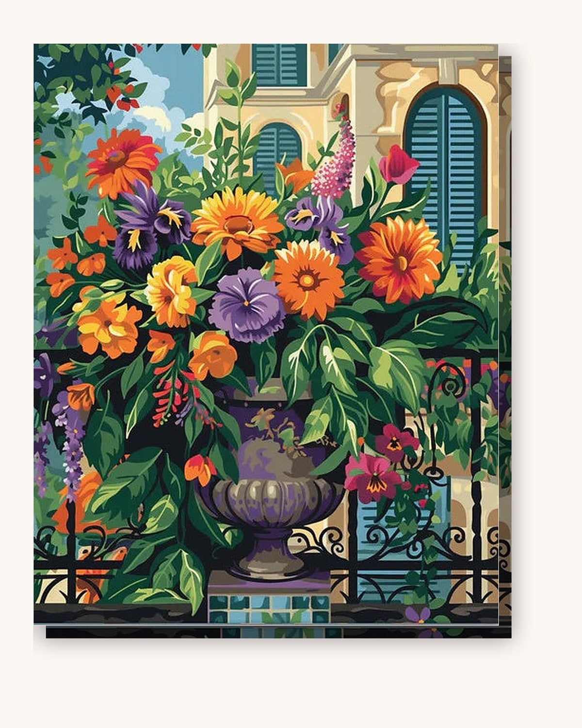 Oldest Flowerpot paint by numbers kit on stretched canvas