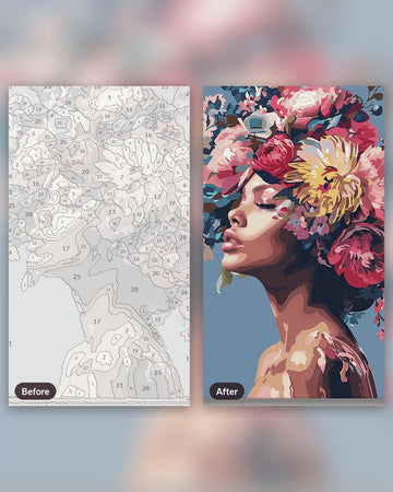 One with Nature paint by numbers kit, before and after