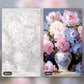 Opulent Bouquet paint by numbers kit, before and after