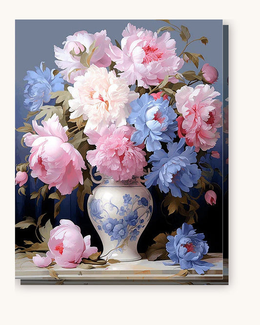 Opulent Bouquet paint by numbers kit on stretched canvas