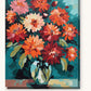 Orange and Red Dahlias in a Vase paint by numbers kit on stretched canvas
