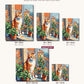 Orange Cat on the Windowsill canvas sizes from 12 x 12 to 23.5 x 23.5 inches