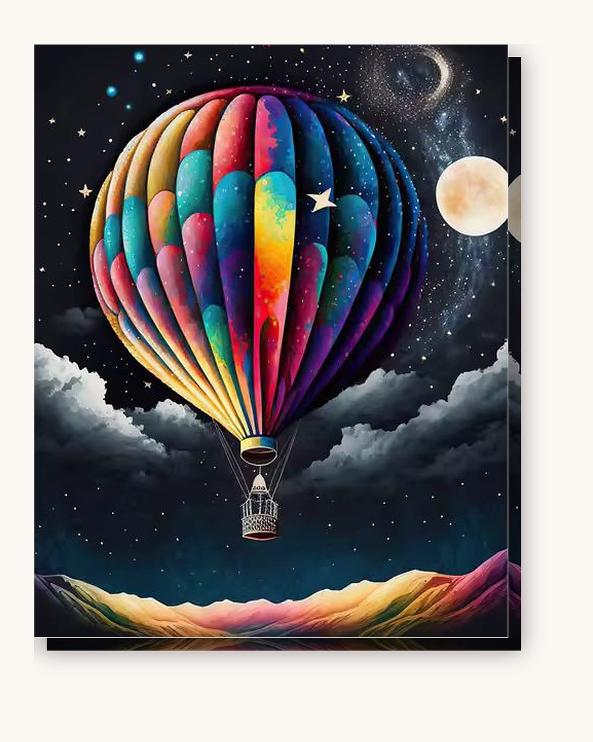 Orbital Balloon paint by numbers kit on stretched canvas
