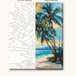 Palm Trees on a Turquoise Beach numbered canvas next to the finished painting