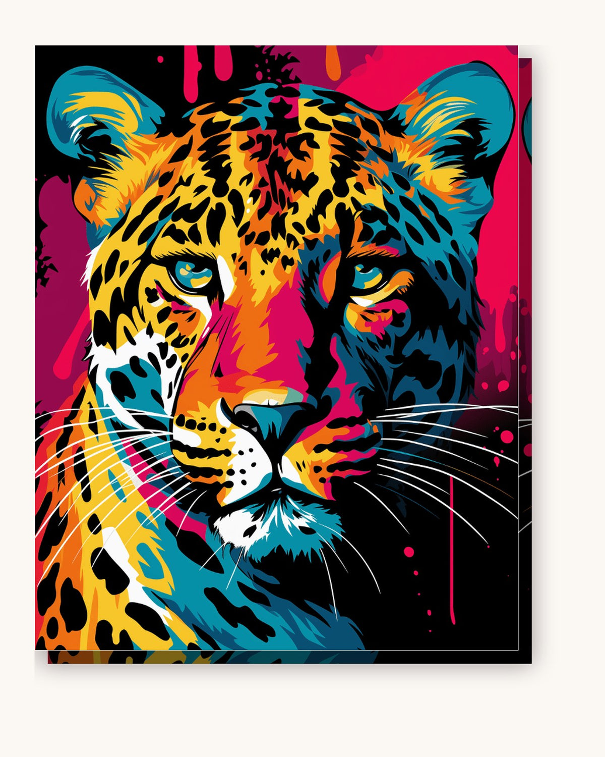 Panthera Eyes paint by numbers kit on stretched canvas