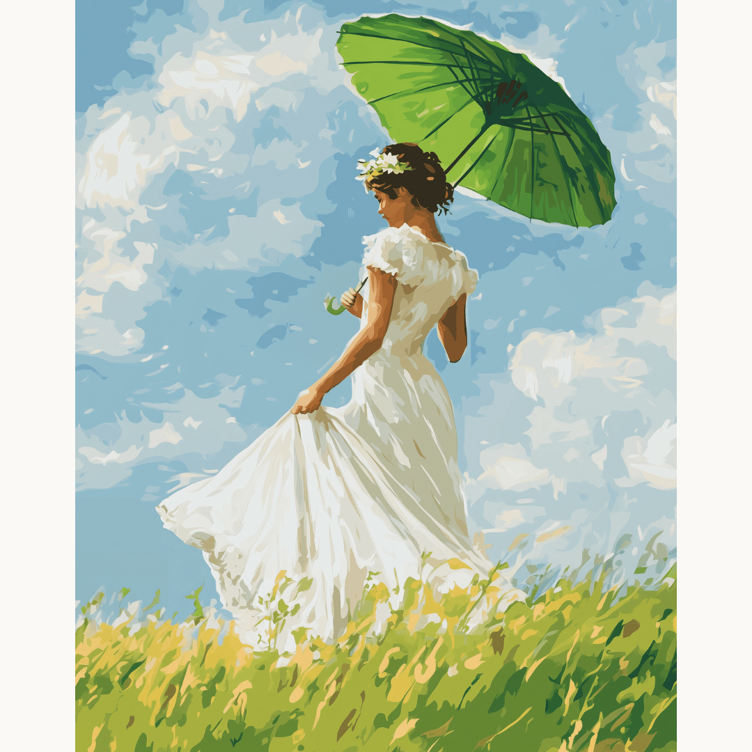 Parasol-Clad Lady Painting by Numbers Kit