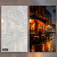 Rainlit Paris paint by numbers kit, before and after