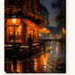 Rainlit Paris paint by numbers kit on stretched canvas
