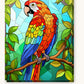 Parrot in Mosaic paint by numbers kit on stretched canvas