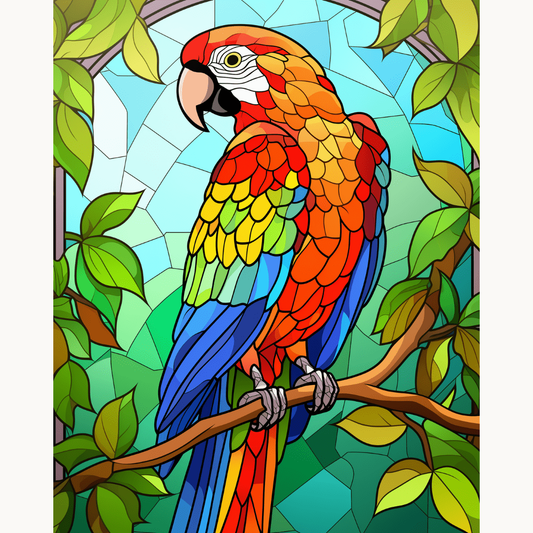 Parrot in Mosaic Premium Collection Canvas Art Kit