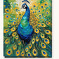 Peacock with Open Feathers paint by numbers kit on stretched canvas