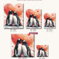 Penguins Love canvas sizes from 12 x 12 to 23.5 x 23.5 inches