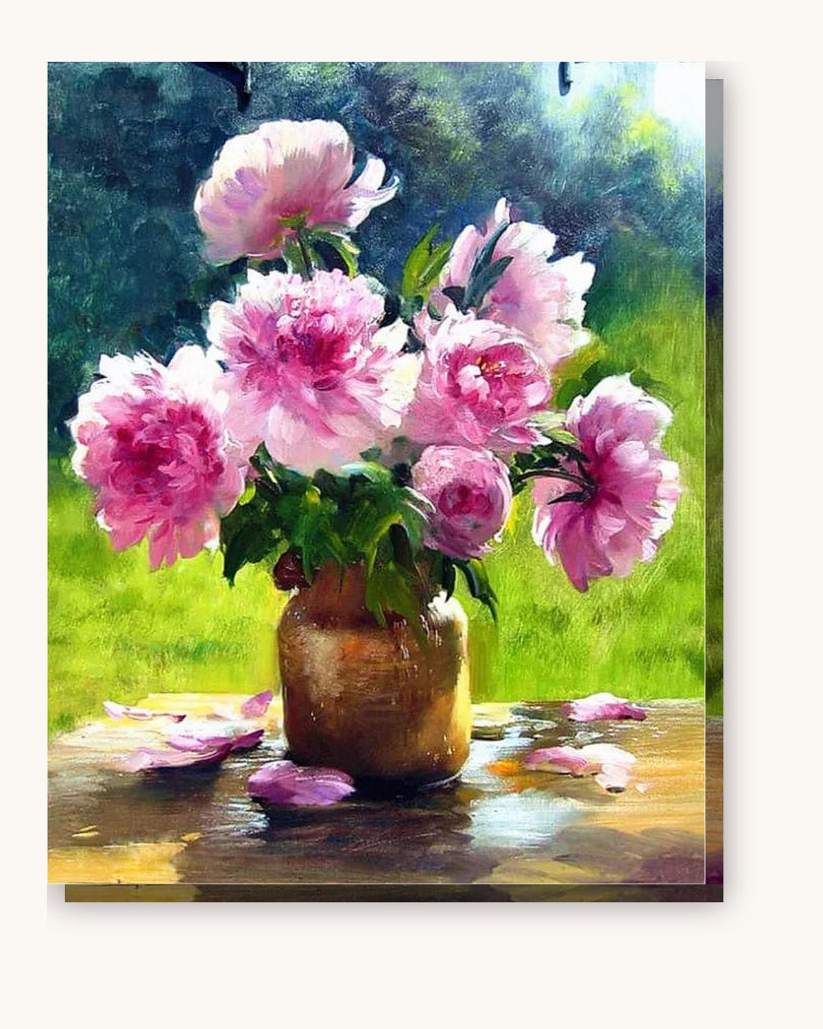 Peony Grace paint by numbers kit on stretched canvas