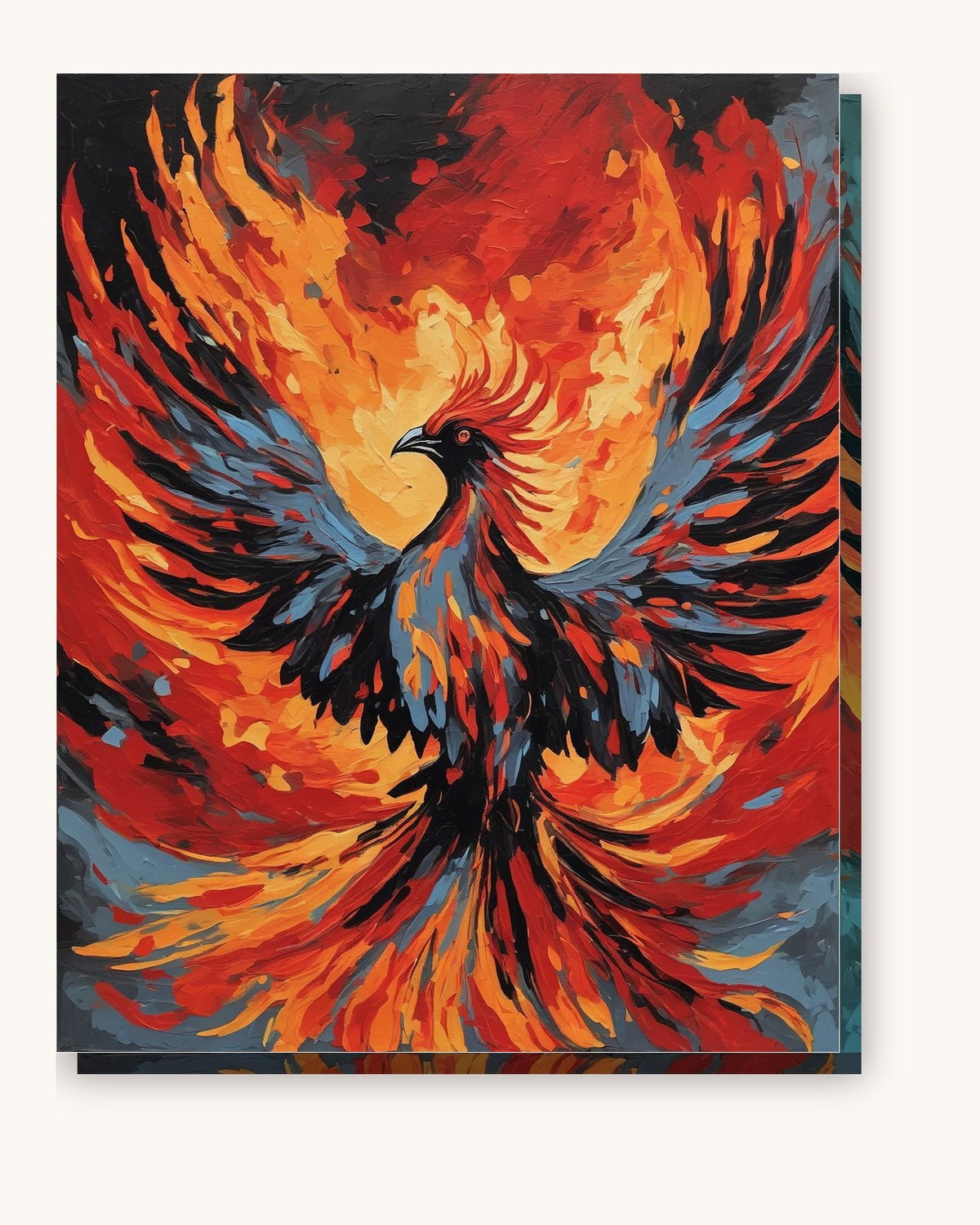 Phoenix with Flaming Wings paint by numbers kit on stretched canvas
