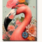 Pink Flamingo paint by numbers kit on stretched canvas