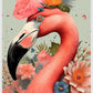 Pink Flamingo with Floral Elements Painting By Numbers Kit
