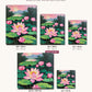 Pink Lotus Pond at Sunset canvas sizes from 12 x 12 to 23.5 x 23.5 inches