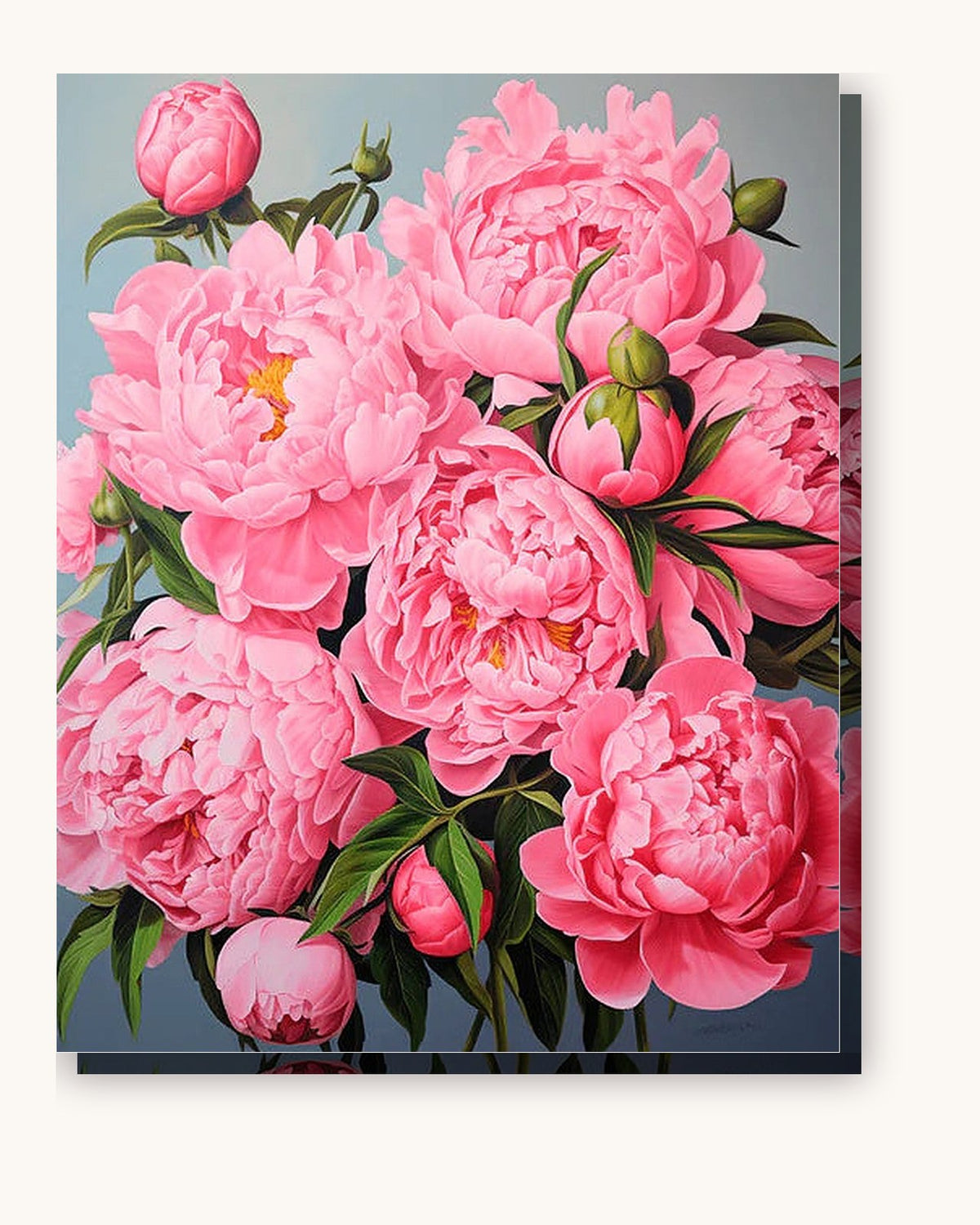 Pink Peony Perfection paint by numbers kit on stretched canvas