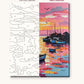 Pink Sunrise over the Harbor numbered canvas next to the finished painting