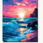 Blushing Waters paint by numbers kit on stretched canvas