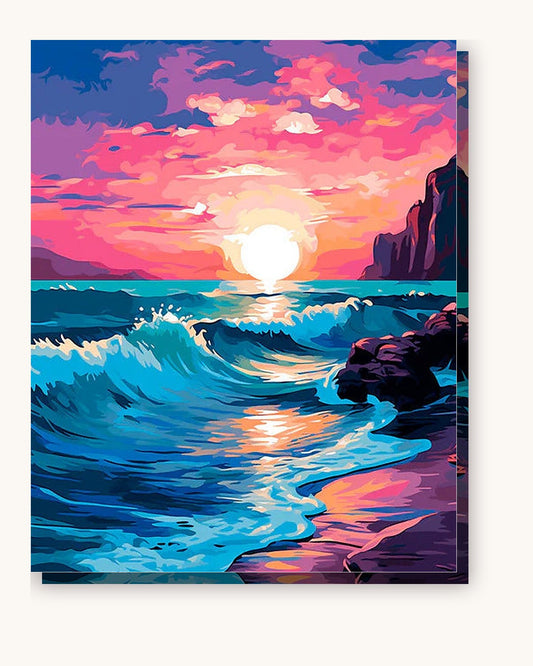 Blushing Waters paint by numbers kit on stretched canvas